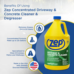 Zep Concentrated Driveway and Concrete Cleaner and Degreaser - 1 Gallon