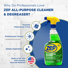 Zep All-Purpose Cleaner & Degreaser – Multi Use Multi Surface Solution – 32 oz