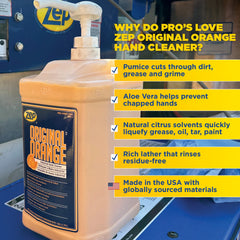 Zep Original Orange Industrial Hand Cleaner – Cuts Through Tough Grease & Grime – 1 Gallon