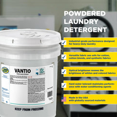 Zep Vantio Powder Laundry Detergent – Industrial Strength Cleaning – 35 Pounds