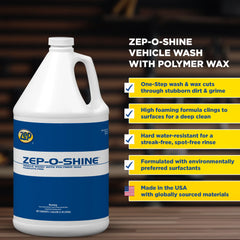 Zep-O-Shine Vehicle Wash with Polymer Wax – “Pries-Off” Dirt– 1 Gallon