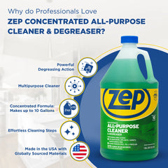 Zep All-Purpose Cleaner and Degreaser Concentrate 1 Gal (Case of 4) and Zep Professional Sprayer Bottle (Case of 12) Bundle