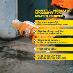 Zep Big Orange Citrus Industrial Degreaser, Deodorizer & Graffiti Remover – Removes Tough Soils – 32 oz.