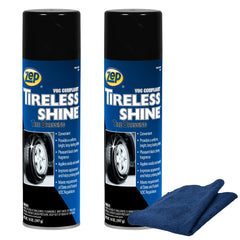 Zep Tireless Shine Tire Dressing 14 oz and Blue Microfiber Rag