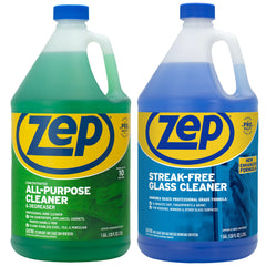 Zep All-Purpose Cleaner & Degreaser Concentrate 1 Gal and Zep Streak-Free Glass Cleaner 1 Gal