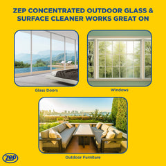 Zep Concentrated Outdoor Glass & Surface Cleaner – Streak-Free Shine – 32 oz