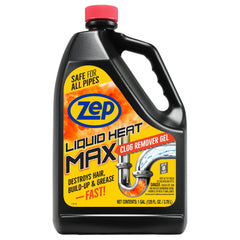 Zep Liquid Heat Max Clog Remover Gel - Destroys Hair, Build-Up & Grease - 128 oz.