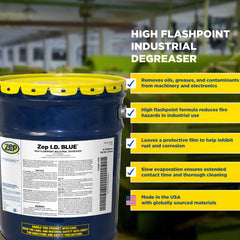 Zep I.D. Blue High Flashpoint Industrial Degreaser – Removes Heavy Oil from Equipment – 5 Gallon