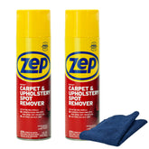 Zep Instant Carpet & Upholstery Spot Remover 19 oz and Blue Microfiber Rag