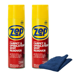 Zep Instant Carpet & Upholstery Spot Remover 19 oz and Blue Microfiber Rag