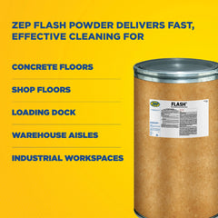 Zep Flash Premium Grade Concrete Floor Cleaner – Removes Heavy Grease and Oils – 500 Pounds