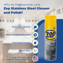 Zep Stainless Steel Cleaner & Polish 14 oz and Zep Oven & Grill Cleaner 19 oz