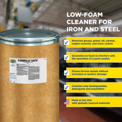 Zep Formula 12475 Low Foam Powdered Cleaner – Iron & Steel Parts Degreaser – 125 Pounds