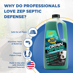 Zep Drain Defense - Pipe Build-up Remover - 64 oz