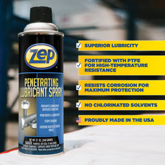 Zep Penetrating Lubricant Spray – Prevent Corrosion & Displace Moisture – 12 oz