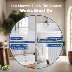 Zep Shower, Tub & Tile Cleaner - Acidic No-Scrub Formula - 32 oz