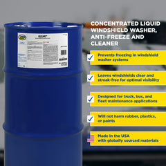 Zep Klear Windshield Washer Cleaner Concentrate – Industrial Windshield Washer Fluid – 20 Gallon