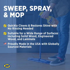 Zep Hardwood & Laminate Floor Cleaner – No Rinse, Streak-Free – 32 oz.