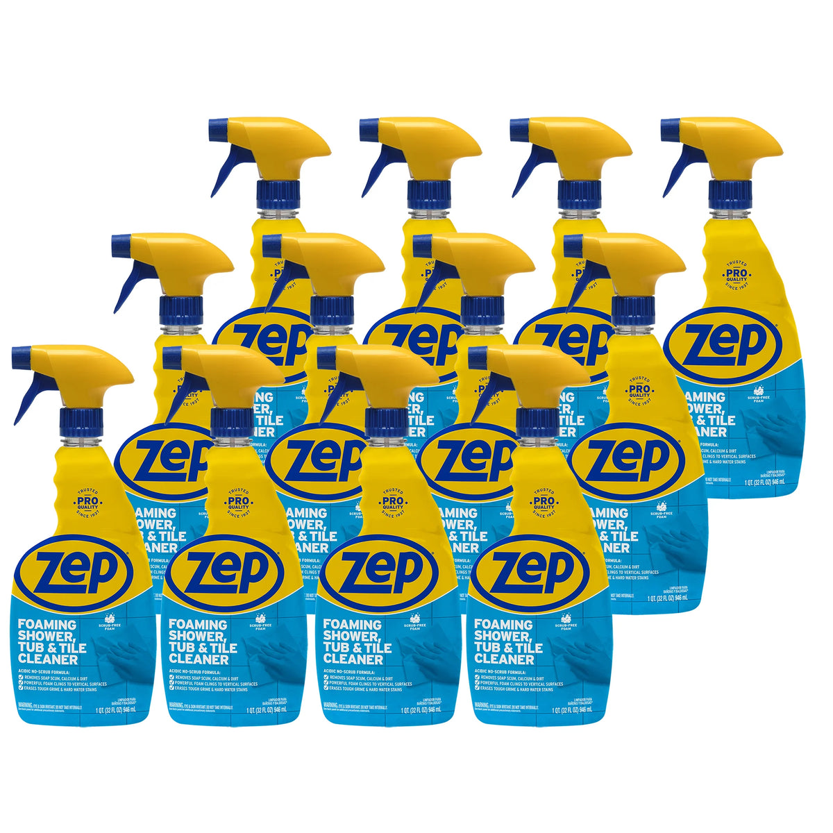 Zep Foaming Shower, Tub & Tile Cleaner - Scrub-Free Foam - 32 oz