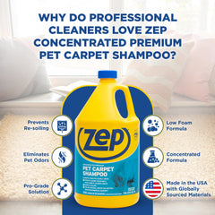 Zep Concentrated Premium Pet Carpet Shampoo - 1 Gallon