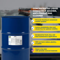 Zep Klear Windshield Washer Cleaner Concentrate – Industrial Windshield Washer Fluid – 55 Gallon