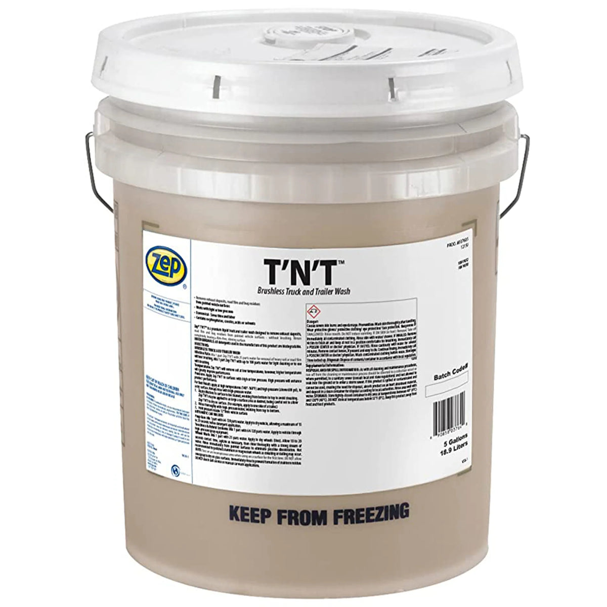 Zep T’N’T Brushless Truck and Trailer Wash – Removes Exhaust Deposits, Road Film, and Bug Residues – 5 Gallon
