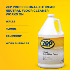 Zep Professional Z-Tread Neutral Floor Cleaner – Rinse Residue-Free – 1 Gallon
