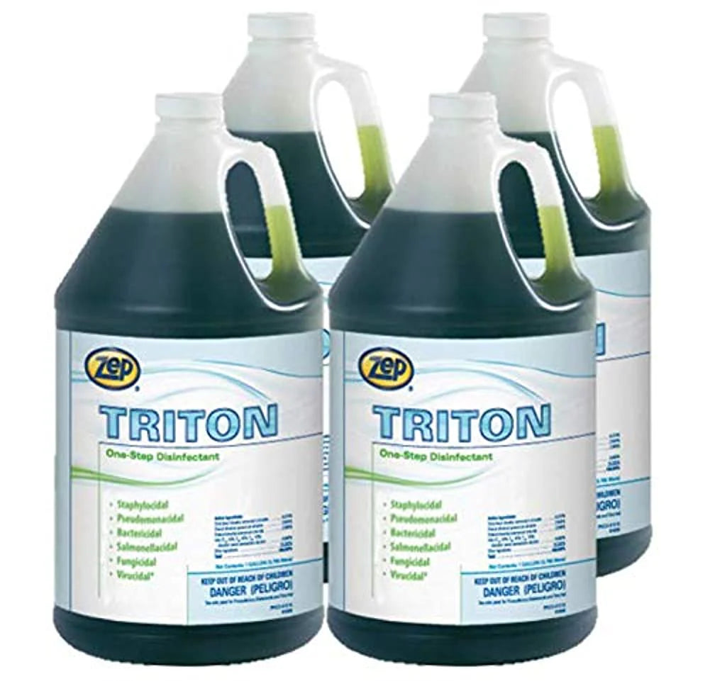 Zep Triton - 1 Gallon (Case of 4) - 121524 - One-Step-Disinfectant, Sanitizer, Deodorizer, For Hospitals, Institutional and Industrial Use
