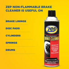 Zep Non-Flammable Brake Cleaner – Dissolves & Removes Contaminants – 20 oz