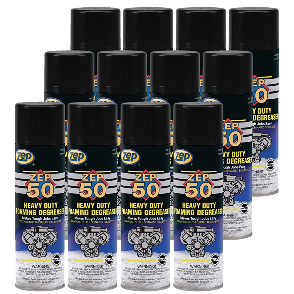 Zep 50 Heavy-Duty Foaming Degreaser – Cuts Through Tough Grease – 16 oz