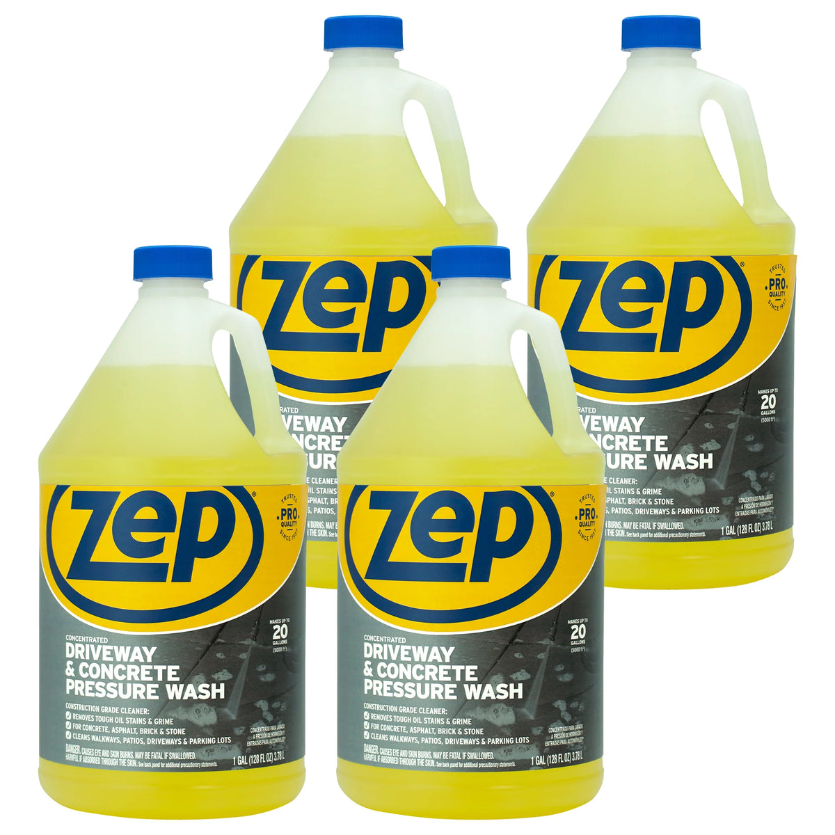 Zep Concentrated Driveway & Concrete Pressure Wash – Remove Tough Oil Stains and Grime – 1 Gallon