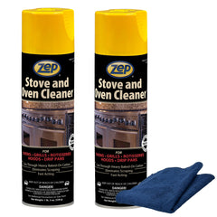 Zep Stove & Oven Cleaner 19 oz and Blue Microfiber Rag