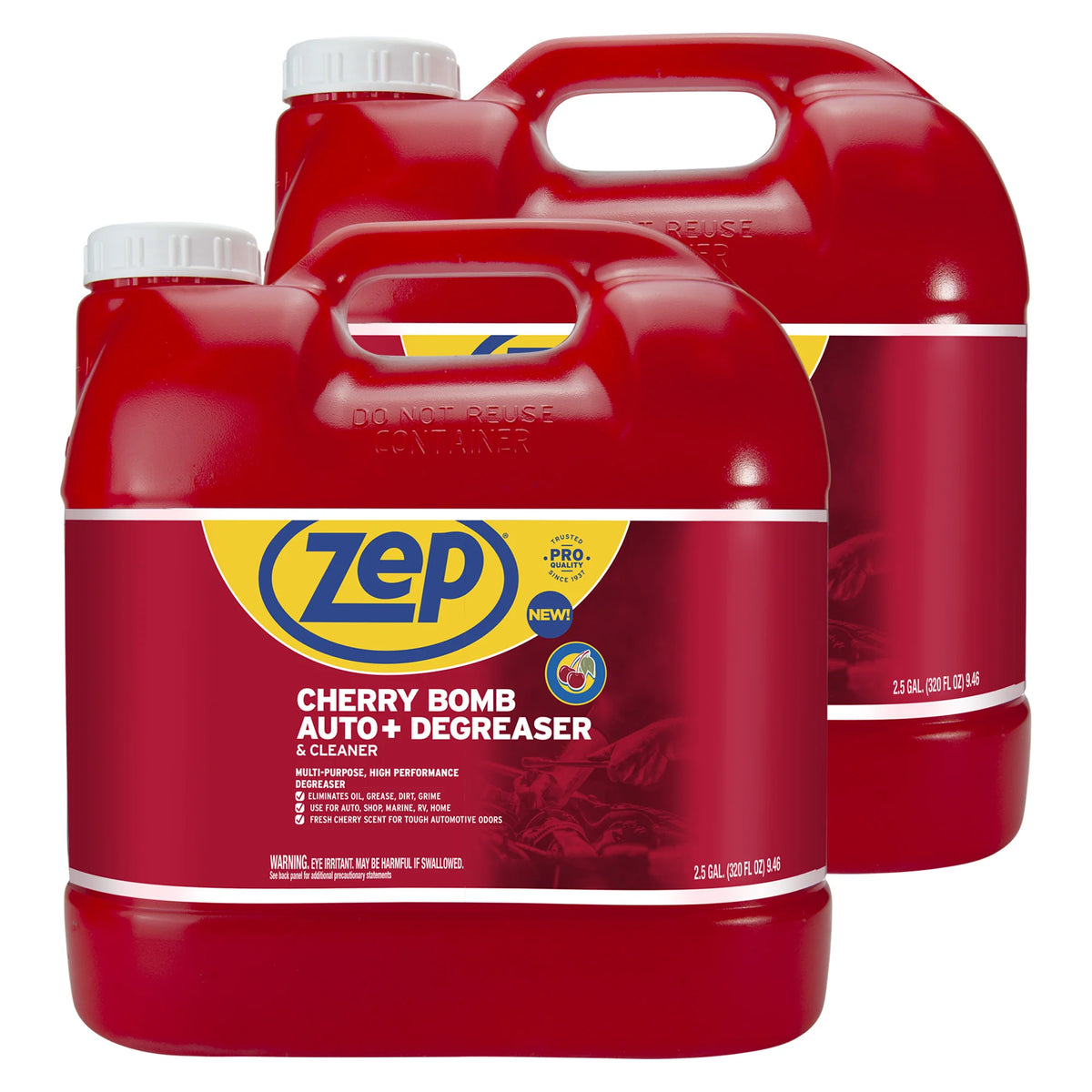 Zep Cherry Bomb Auto+ Degreaser & Cleaner - For Auto, Marine, RV, & Home - 2.5 Gallon