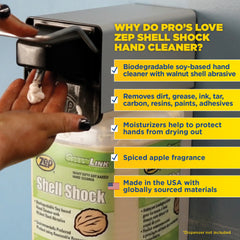 Zep Shell Shock Hand Cleaner – Walnut Shell Scrubs Away Dirt and Grime – 1 Gallon