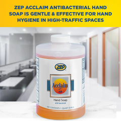 Zep Acclaim AB Antibacterial Hand Soap – Remove Soils and Decreases Bacteria – 32 oz