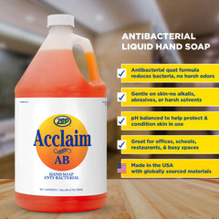 Zep Acclaim AB Antibacterial Hand Soap – Remove Soils and Decreases Bacteria – 1 Gallon