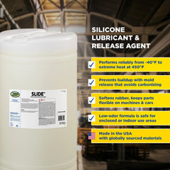 Zep Slide Silicone Lubricant and Release Agent – Reduce Friction – 20 Gallon