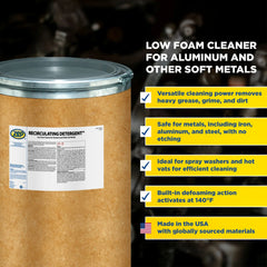 Zep Recirculating Detergent – Low Foam Cleaner for Aluminum and Other Soft Metals – 125 lbs