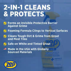 Zep Plus Foaming Grout Cleaner – Protects Grout from Grime – 32 oz.