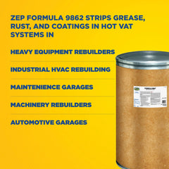 Zep Formula 9862 Alkaline Hot Vat Stripper – Removes Grease and Rust – 500 Pounds