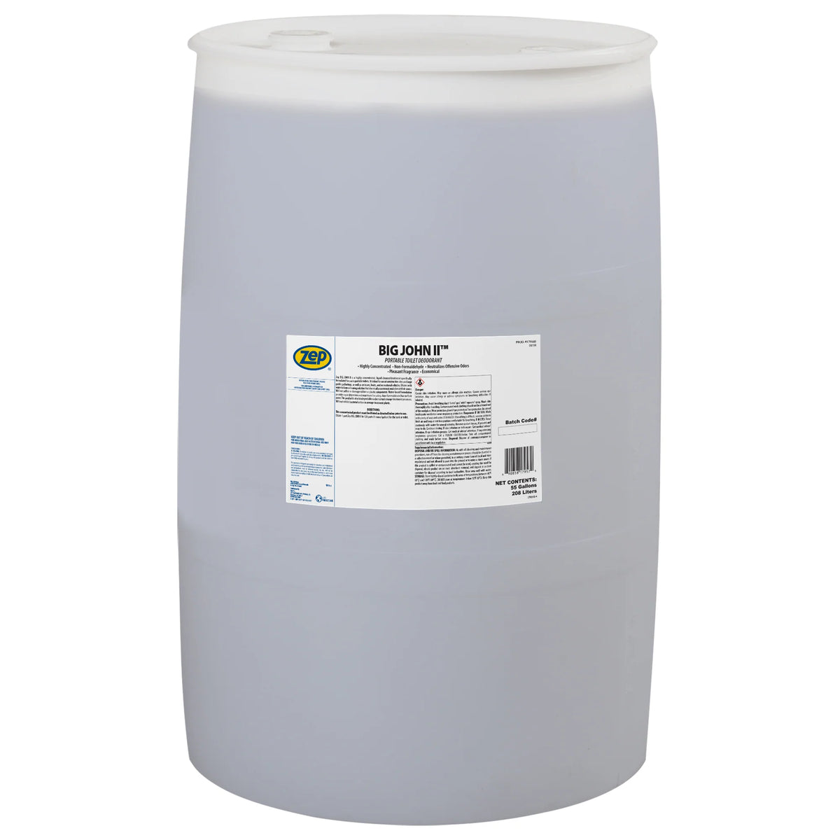 Zep Big John II Portable Toilet Deodorant – Concentrated Cleaner for Odor Control – 55 Gallon