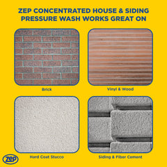 Zep House & Siding Pressure Wash Cleaner Concentrate – Removes Exterior Stains – 1 Gallon