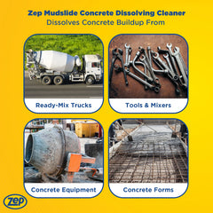 Zep Mudslide Concrete Dissolving Cleaner – Removes Concrete Build-Up – 55 Gallon