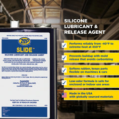 Zep Slide Silicone Lubricant and Release Agent – Reduce Friction – 1 Gallon