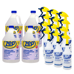 Zep Vinegar Pro Multi-Surface Cleaner 1 Gal (Case of 4) and Zep Professional Sprayer Bottle (Case of 12) Bundle