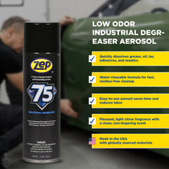 Zep 75 Industrial Degreaser Aerosol – Heavy-Duty Equipment and Tool Degreaser – 13 oz.