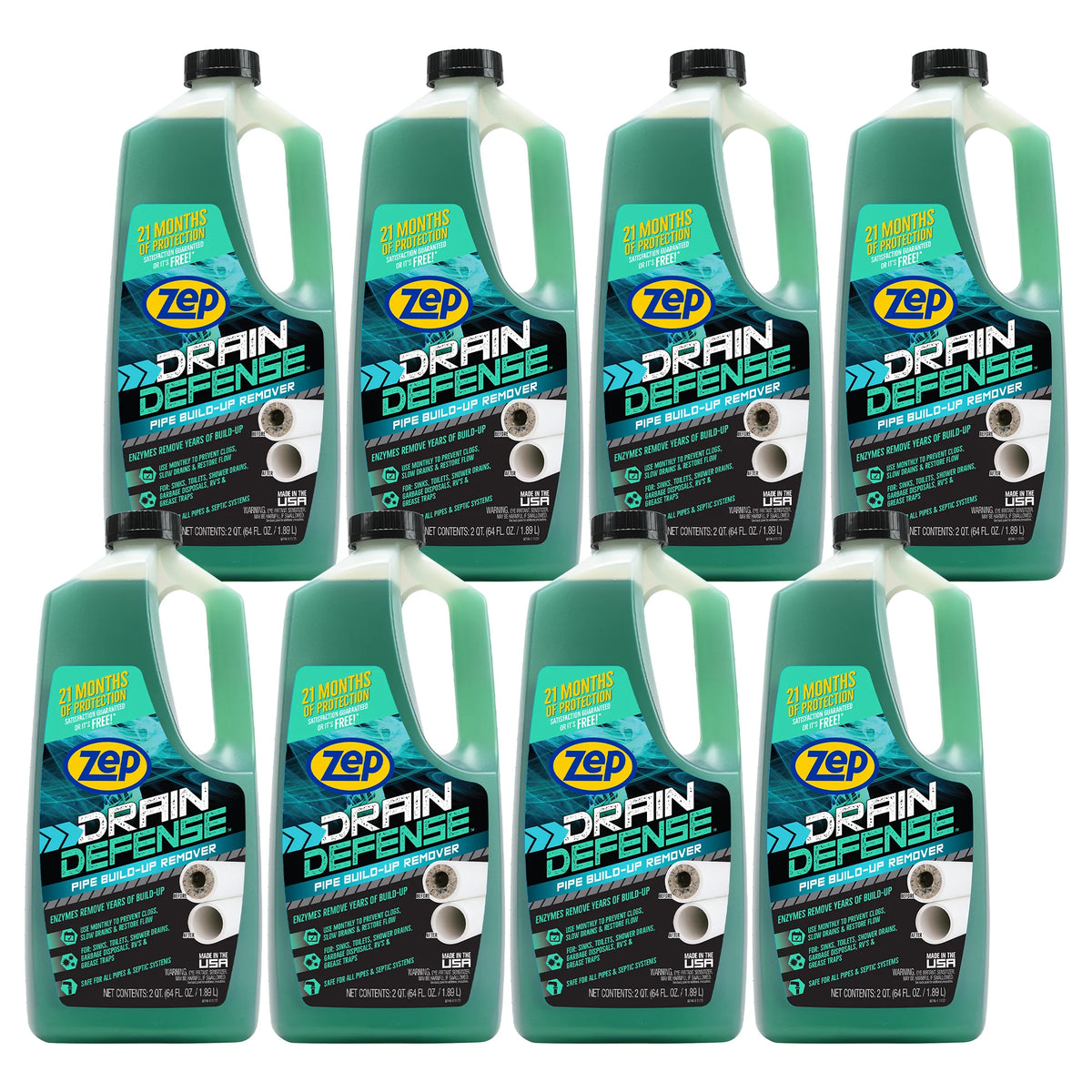 Zep Drain Defense - Pipe Build-up Remover - 64 oz