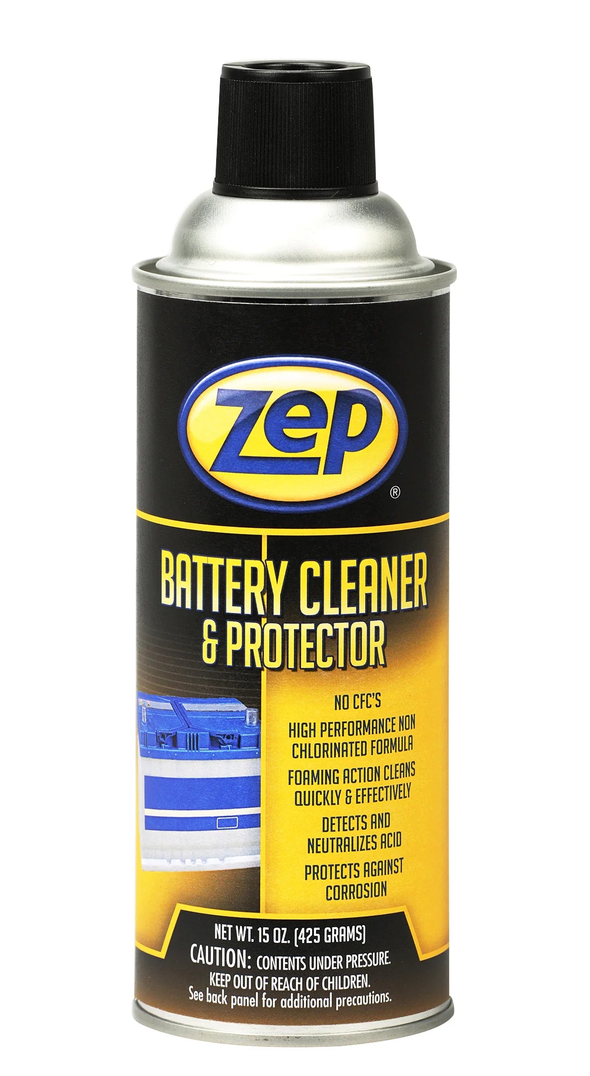 Zep Battery Cleaner & Protector – Detects & Neutralizes Acid – 15 oz