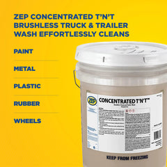 Zep Concentrated T’N’T Brushless Truck and Trailer Wash – Removes Dirt, Grime and Road Film – 5 Gallon