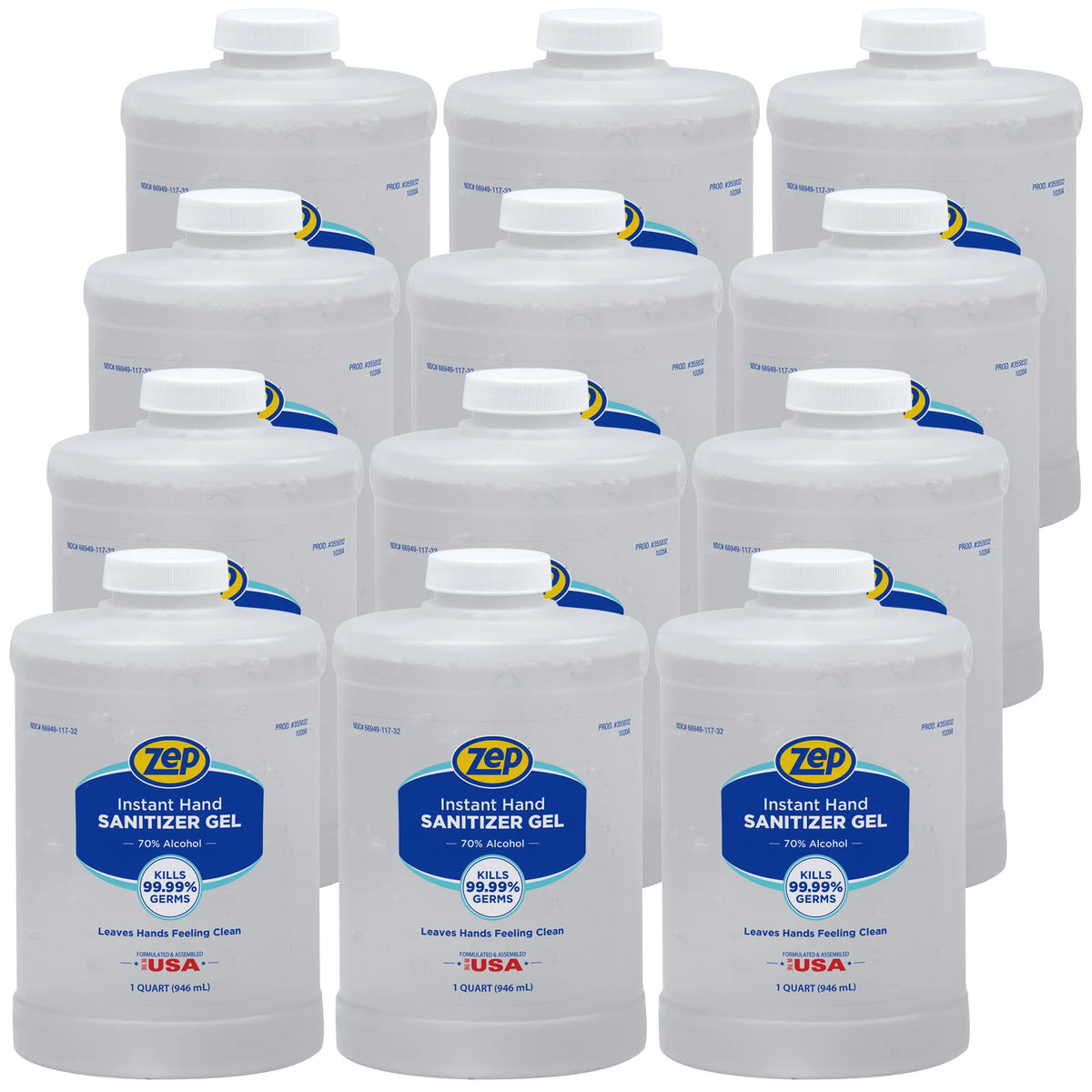 Zep Instant Hand Sanitizer Gel – Kills 99.99% of Germs – 32 oz